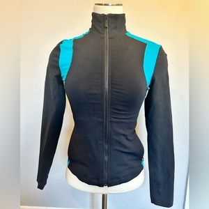 Bebe Sport workout jacket- turquoise, black and white. Size Medium